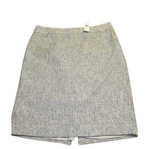 Ann Taylor Factory Pencil Skirt Gray and Black Tweed Fully Lined size 14 NWT - Picture 1 of 6